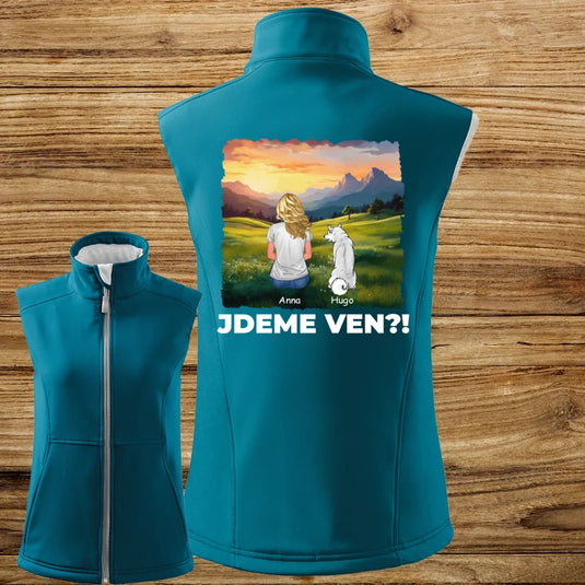 Dámská Vesta se psem - Jdeme Ven Hory