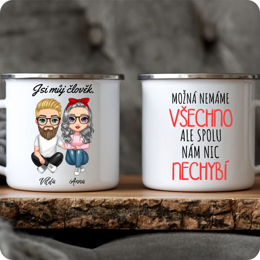 Hrníček - Chibi pár - sedí