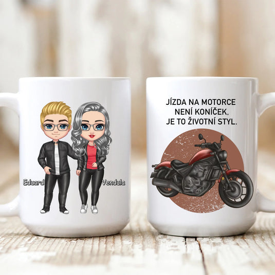 Hrníček - Motorkářský pár