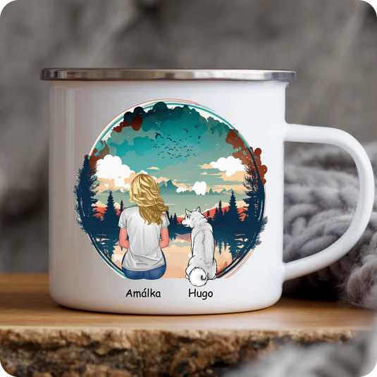 Hrníček - Žena a chlupáč