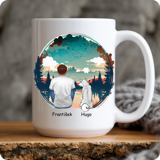 Hrníček - Muž a chlupáč