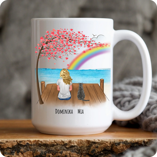 Hrníček - Dívka s kočkou