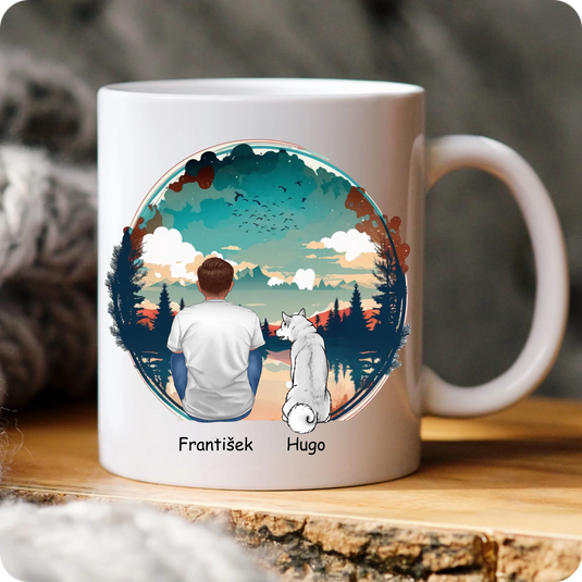 Hrníček - Muž a chlupáč