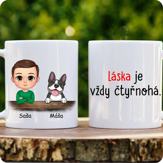 Hrníček - Chibi dítě se psem