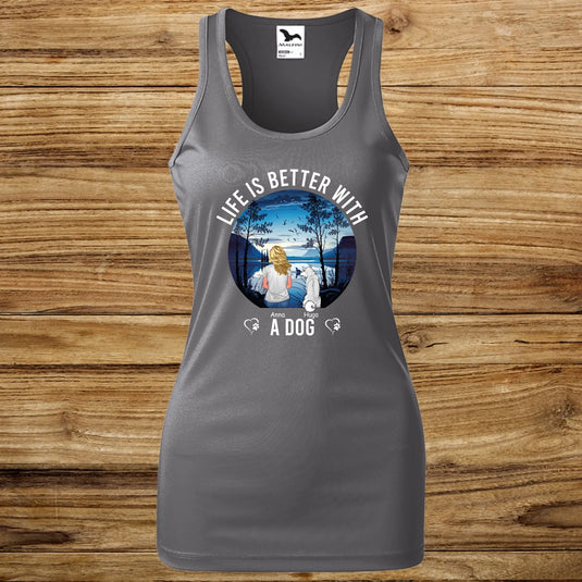 Dámské Funkční Tílko se psem - Jezero