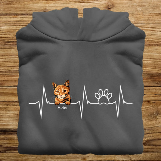 Pánská Mikina s Kočkou - HeartBeat