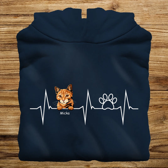 Pánská Mikina s Kočkou - HeartBeat