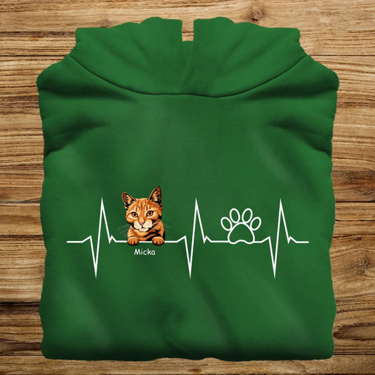 Pánská Mikina s Kočkou - HeartBeat