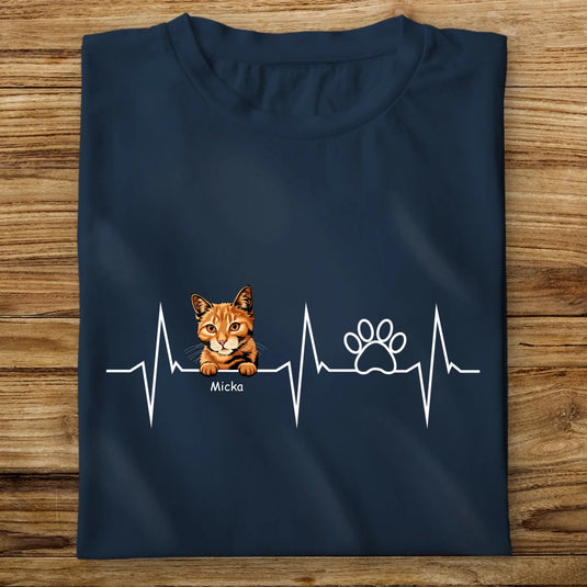 Dámské Tričko s kočkou - HeartBeat