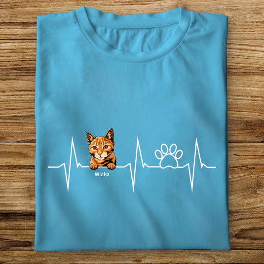 Dámské Tričko s kočkou - HeartBeat