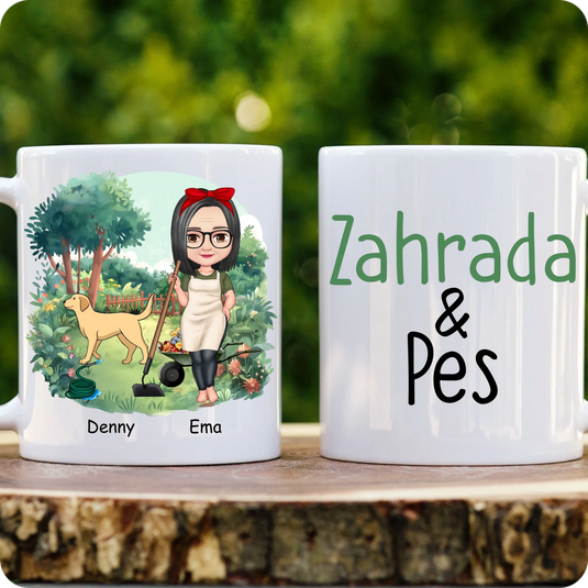 Hrníček - Zahradnice se psem