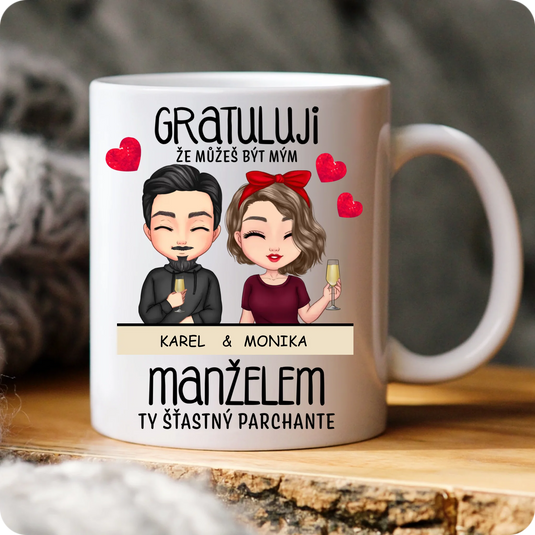 Hrníček - Chibi pár - Gratuluji
