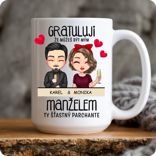 Hrníček - Chibi pár - Gratuluji