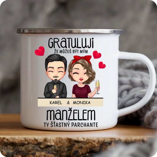 Hrníček - Chibi pár - Gratuluji