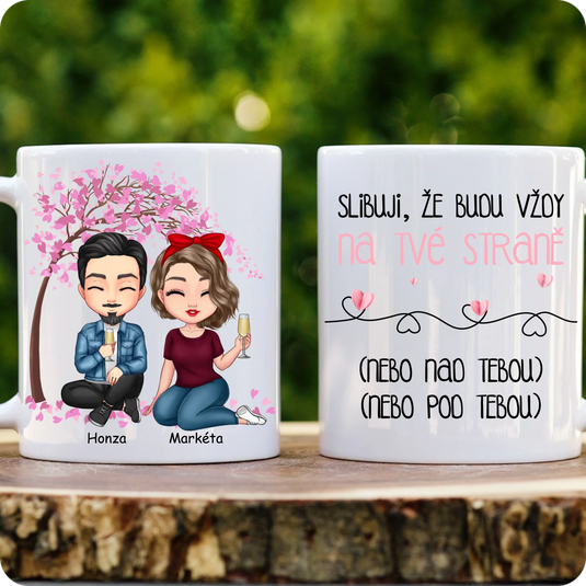 Sada 2 Hrníčků - Pár - Chibi Pár - Sedí a Pijí