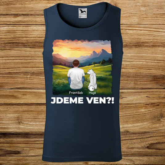 Pánské Tílko se psem - Jdeme Ven Hory