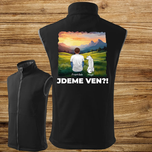 Pánská Vesta se psem - Jdeme Ven Hory
