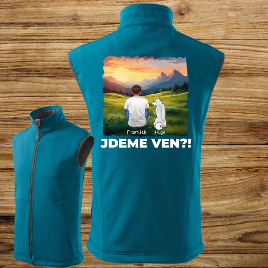 Pánská Vesta se psem - Jdeme Ven Hory