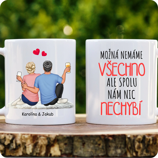 Hrníček - Pár - sedí na koberci
