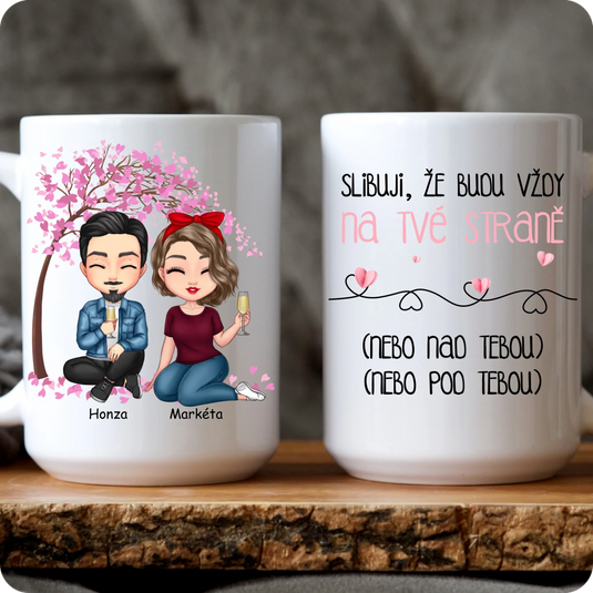 Hrníček - Chibi Pár - Sedí a Pijí