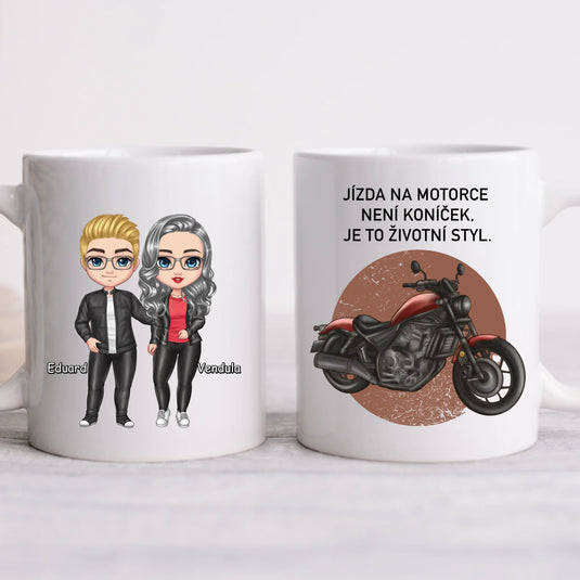 Hrníček - Motorkářský pár