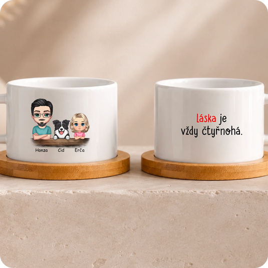 Makronka - Chibi Muž a dítě se psem