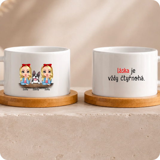 Makronka - Chibi ženy se psem