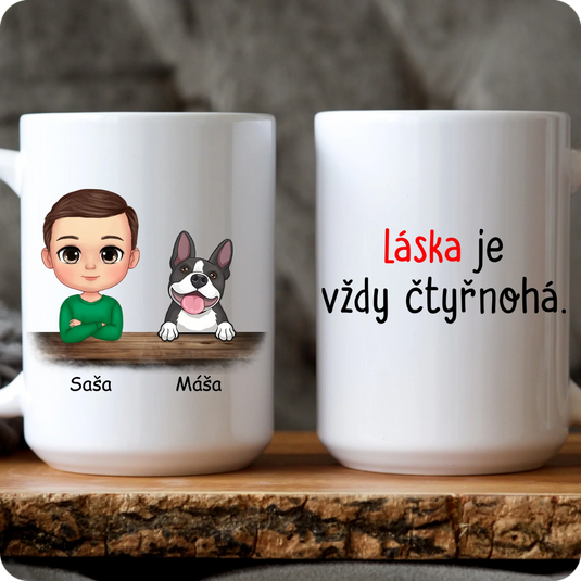 Hrníček - Chibi dítě se psem