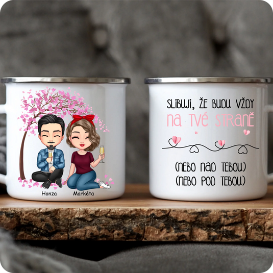 Hrníček - Chibi Pár - Sedí a Pijí