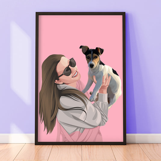 Portrét Kreslený - Osoba a pes