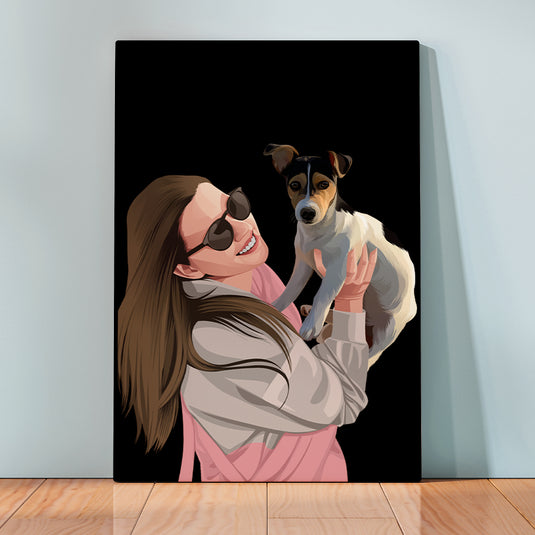 Portrét Kreslený - Osoba a pes